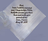 Bride or Groom to Dad with Gift Box 100S Personalized Wedding Handkerchief
