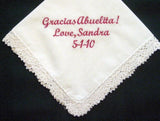 Wedding hankie for a Spanish Grandmother with Gift Box 101S