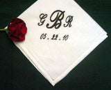 Classic Linen Mens Handkerchief  186S with Gift Box Personalized Wedding Handkerchief