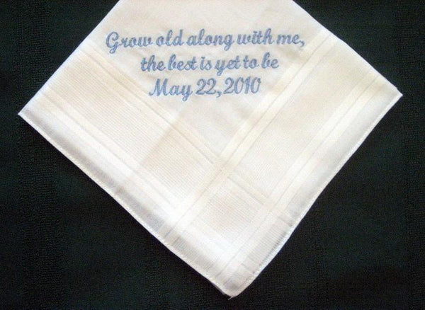 Wedding Hankie from Bride to Groom pocket square 47S