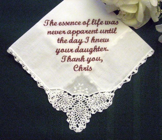 From Groom to Mother of the Bride 1SL Personalized Wedding Handkerchief