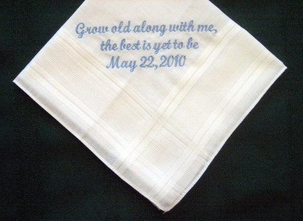 Personalized Wedding Gift-Wedding Handkerchief from Bride to Groom with Gift Box 47S