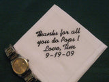Embroidered Father of the Bride Handkerchief Gift, Groomsmen Personalized 90S