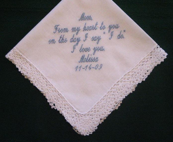 Embroidered Mother of the Bride Gift Wedding Handkerchief,58S