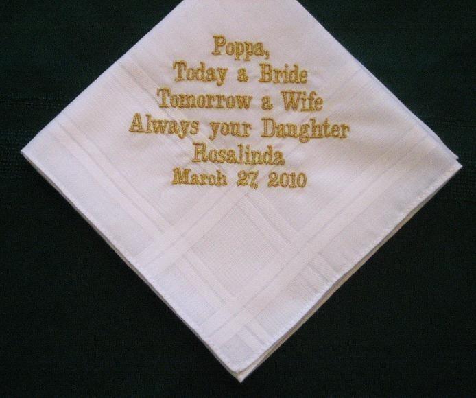 Papa with gold thread with Gift Box 63B Personalized Wedding Handkerchief