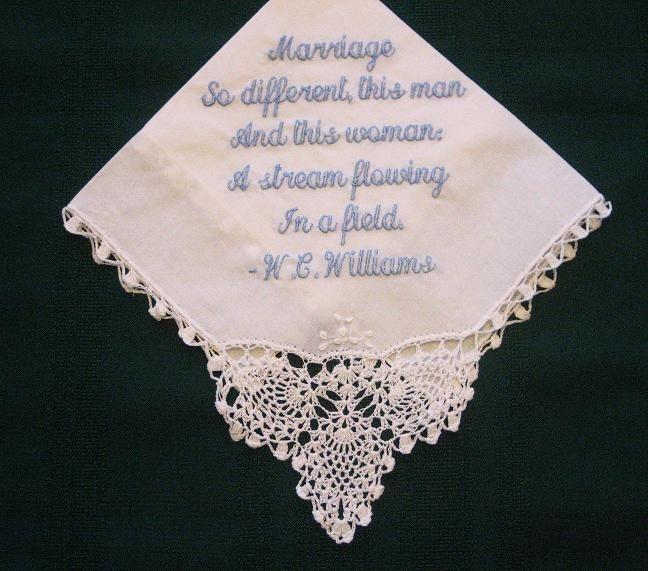 Personalized Wedding Lace Corner Handkerchief  with Gift Box 48SL