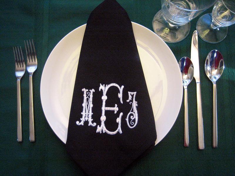 Dinner Napkin - Monogrammed Set of 12 Shipping included in the US