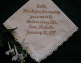 Mother of the Groom Ivory Handkerchief - Wedding handkerchief - 99S