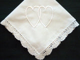 Personalized wedding gift- double heart handkerchief