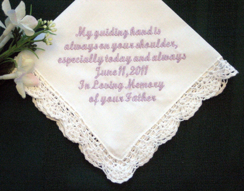 In Fathers Memory with Gift Box 45S Personalized Wedding Handkerchief
