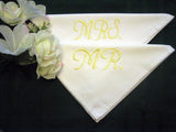 Personalized Wedding Mr. and Mrs. Wedding Napkins for the Bride and Groom