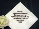From Bride or Groom to Grandfather 108B Personalized Wedding Handkerchief