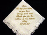 Wedding Hanky with Gold Metalic Thread with Gift Box 18S