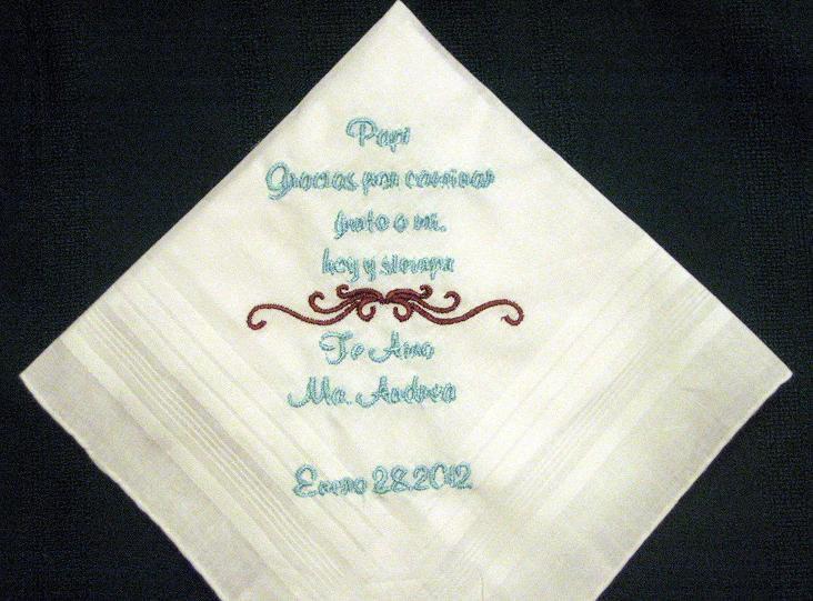 Father of the Bride in Spanish 121S Personalized Wedding Handkerchief