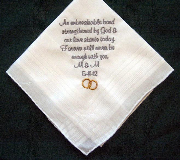 Personalized Wedding Handerchief for the Groom.129S
