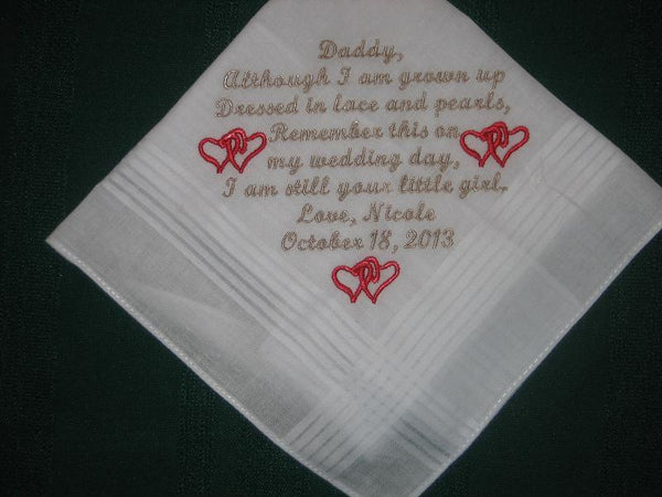 Father of the Bride Handkerchief 156S 30 words of your choice.