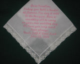 Personalized wedding handkerchief hanky, for your fower girl 167S