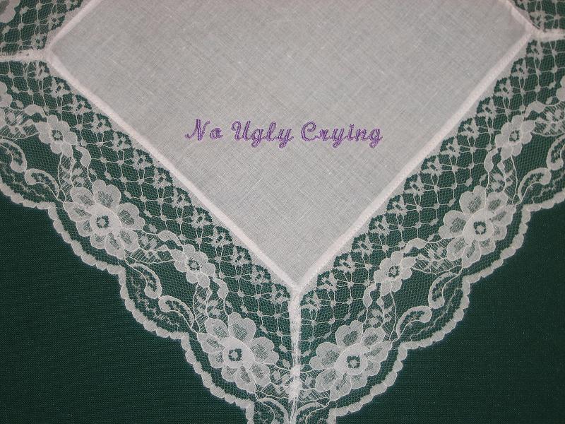 No Ugly Crying Wedding handkerchief 176S with FREE gift box and Free shipping in the US