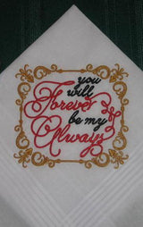 Romantic Handkerchief, Valentines Day, Anniversary, 181