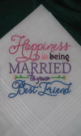 Wedding Handkerchief, Best Friend Handkerchief,, Wedding Gift - 182