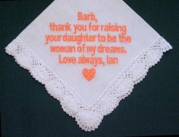 Mother of the Bride Handkerchief – Wedding Handkerchief – 88B