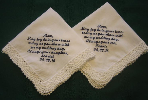 Mother of the Bride and Groom Handkerchiefs  201S Set of 2