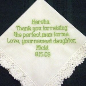 white embroidered handkerchief