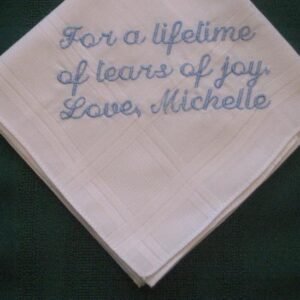 hand-stitched handkerchief