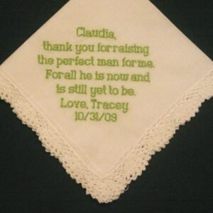 white embroidered handkerchief