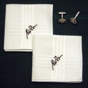 monogram embroidered handkerchief