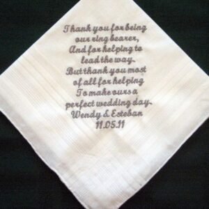 monogram embroidered handkerchief