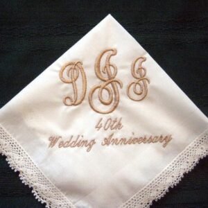 monogram embroidered handkerchief