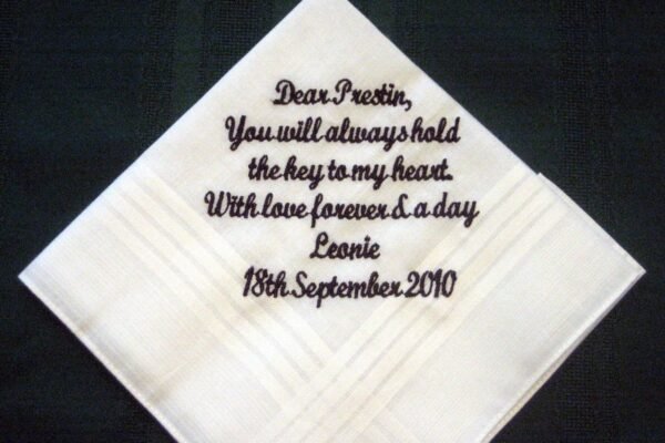 custom wedding handkerchief