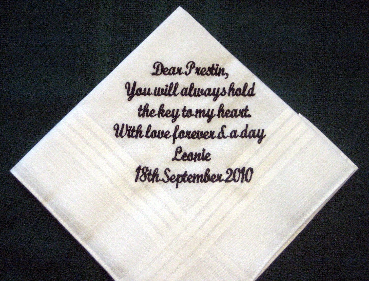 custom wedding handkerchief