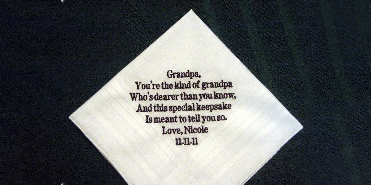 personalized handkerchief for bride