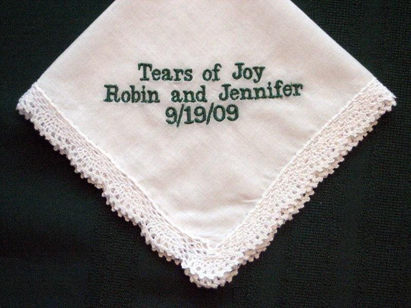 stitched fabric handkerchief