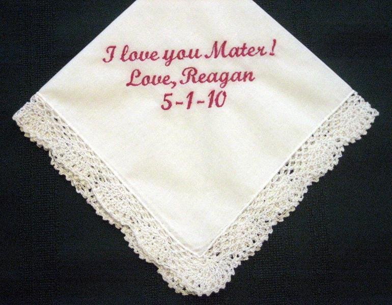 stitched fabric handkerchief