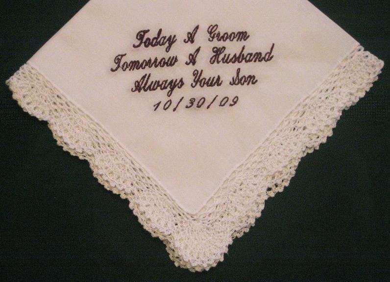 white embroidered handkerchief