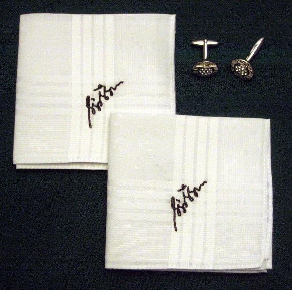 monogram embroidered handkerchief