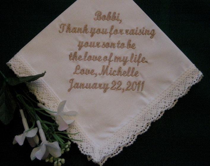 white embroidered handkerchief