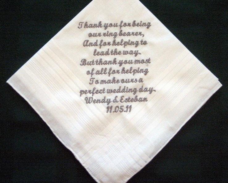 monogram embroidered handkerchief