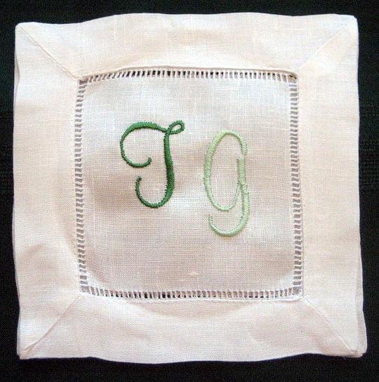 monogram embroidered handkerchief