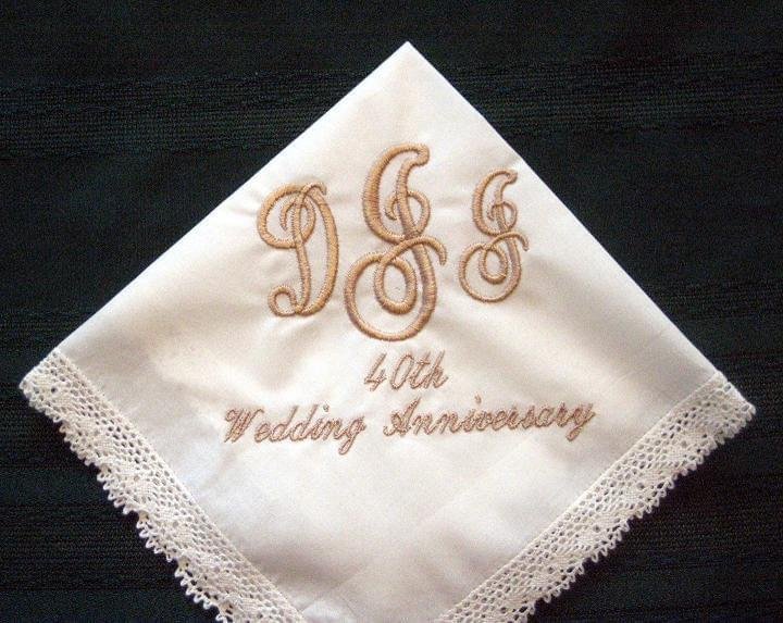 monogram embroidered handkerchief