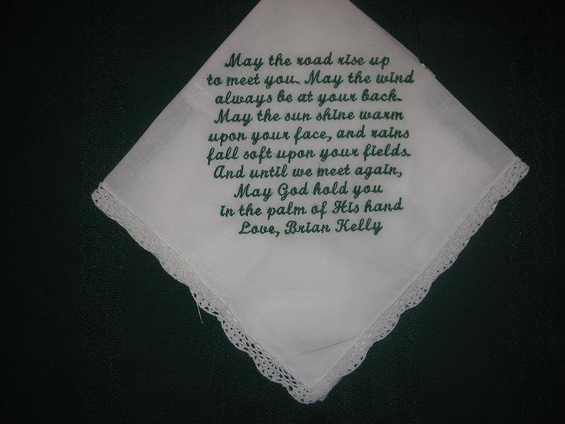 monogram embroidered handkerchief