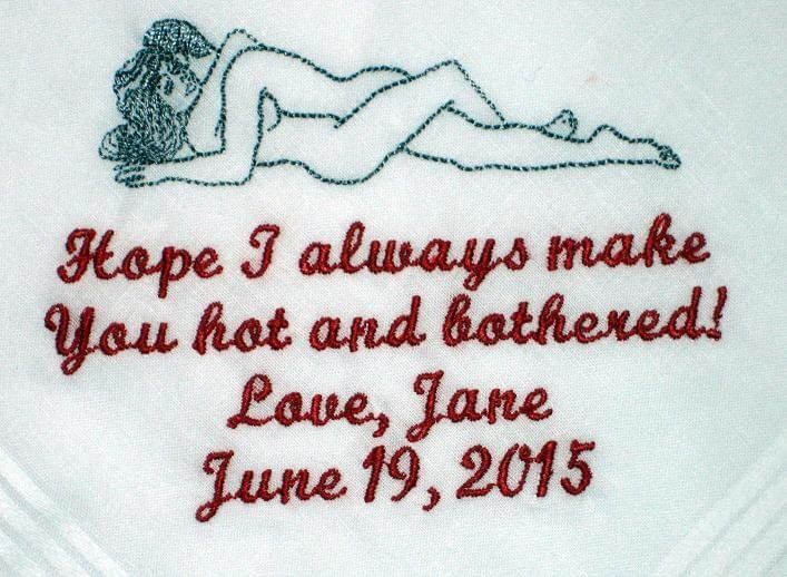 stitched fabric handkerchief