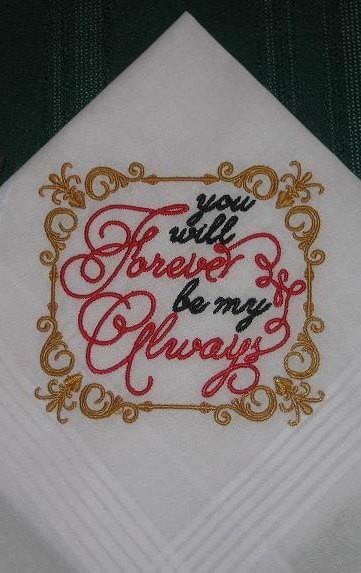 needlework handkerchief