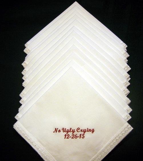 stitched fabric handkerchief